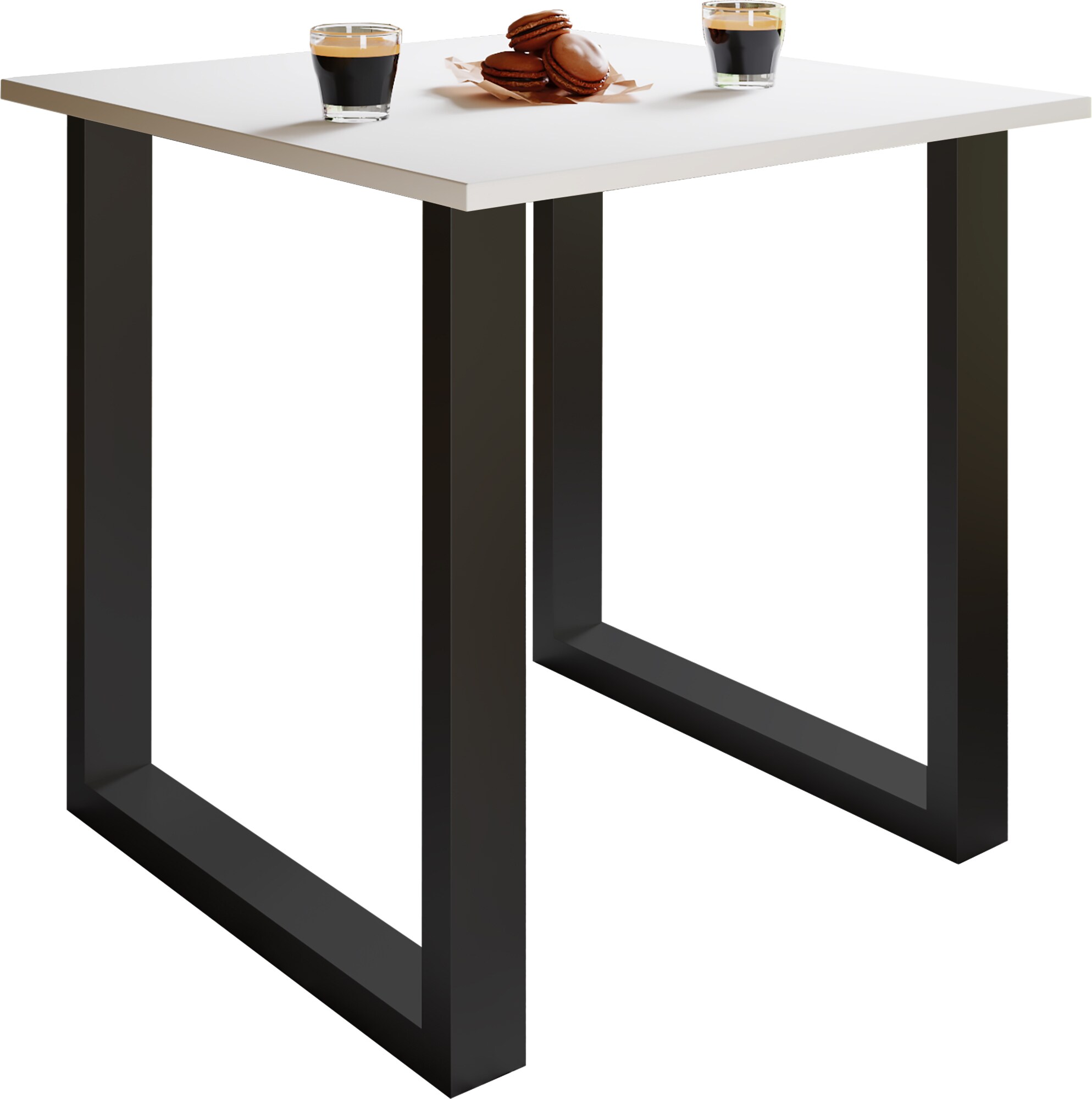 VCM Holzesstisch | H. 76 x B. 80 x T. 80 cm|hochwertiges und massives Fu&szlig;gestell | F&uuml;&szlig;e aus Eisen | K&uuml;chentisch - Xona U 