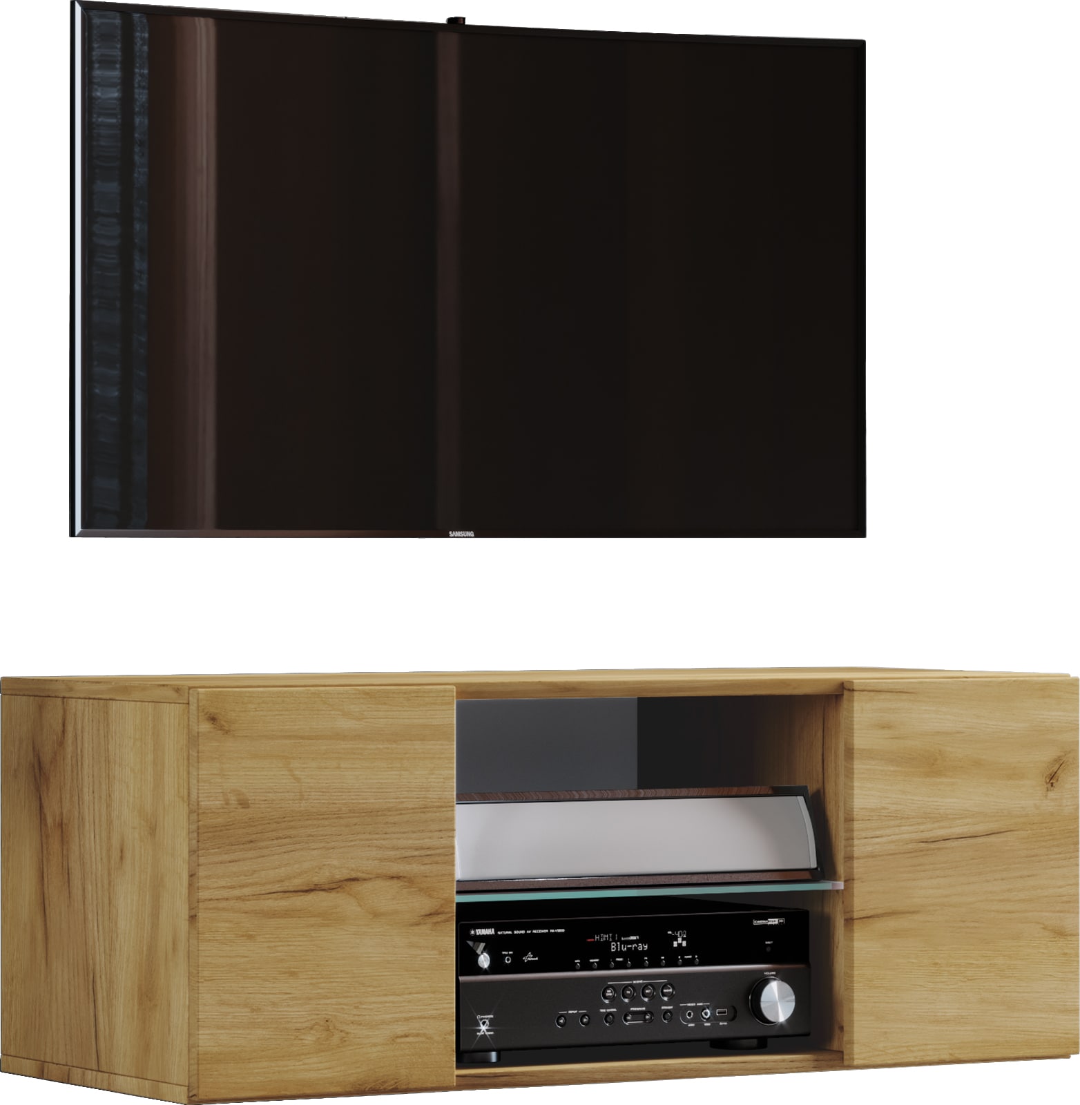 VCM TV M&ouml;bel | Wandboard | Lowboard h&auml;ngend | Ma&szlig;e H. 40 x B. 115 x T. 36 cm | Wandschrank - Jusa 