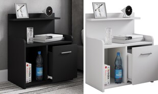 VCM Nachtschrank | Beistelltisch mit Schublade | hoher Nachttisch | H. 60 x B. 47 x T. 29 cm | Nachkästchen mit Ablage aus Holz - Nilasa 