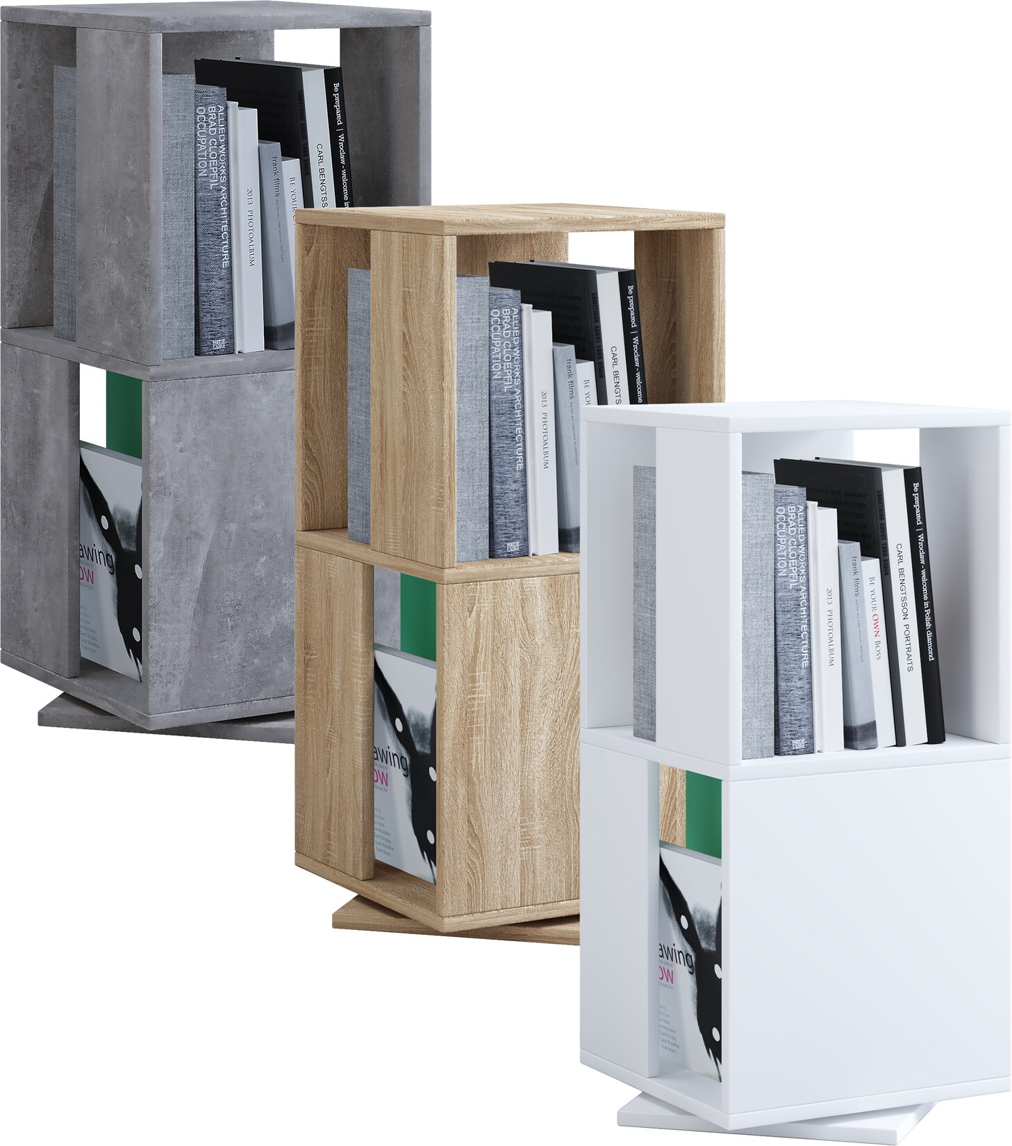 VCM Bücherregal "Holz Regal Büroregal Aktenregal drehbar Stifta L" 1 Stk. tlg.