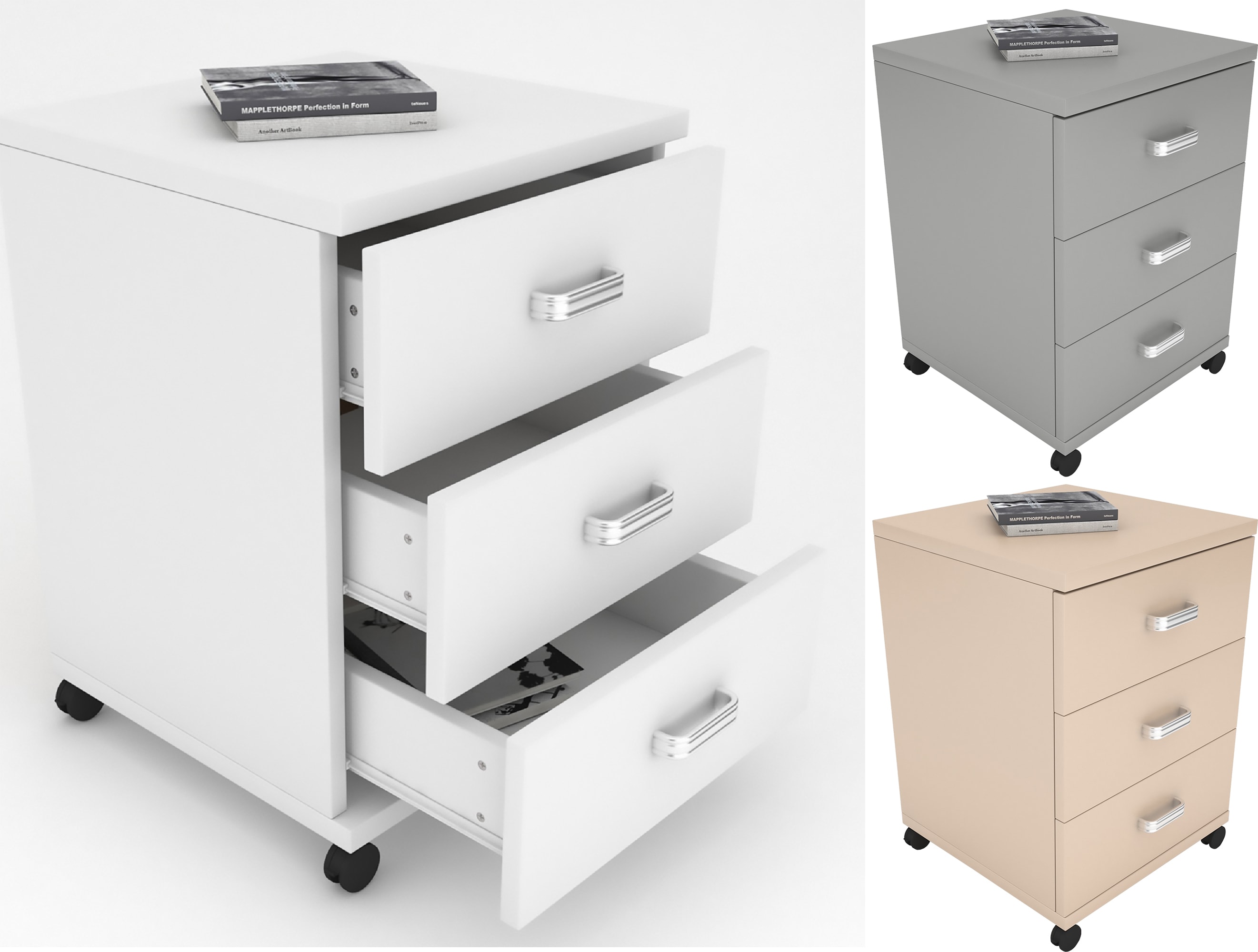 VCM Rollcontainer | Beistellcontainer mit Schubladen | Ma&szlig;e ca. H. 58 x B. 45 x T. 44 cm | B&uuml;rocontainer &ndash; Tobila 