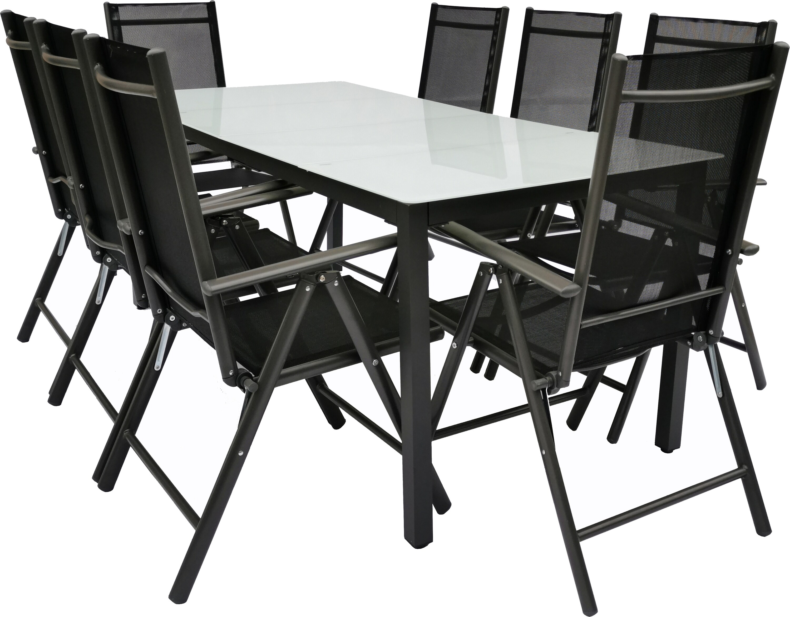 VCM 9-tlg Gartenm&ouml;bel Set | Sitzgruppe Essgruppe | 1xTisch, 8x St&uuml;hle | Tisch Ma&szlig;e ca. H. 76 x B. 189 x T. 90 cm | Garten Set &ndash; St&uuml;hle 189 MA 