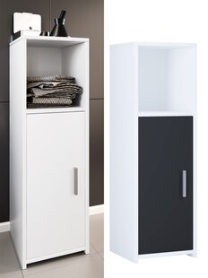 VCM Holz Midischrank Maße: H. 95 x B. 30 x T. 30 cm | 1 Drehtür und 1 offenes Fach - Zalo L 