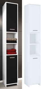 VCM Holz Badezimmerschrank | Badmöbel | Stand Badschrank | Badezimmer | Hochschrank | Maße ca. H. 180 x B. 30 x T. 30 cm - Zalo 