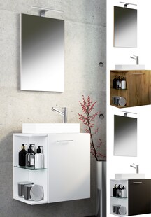 VCM 3-tlg Set | Waschplatz für Gäste WC | Gästebad | Waschtisch Toilette | Badezimmer Set - Hausa SP 