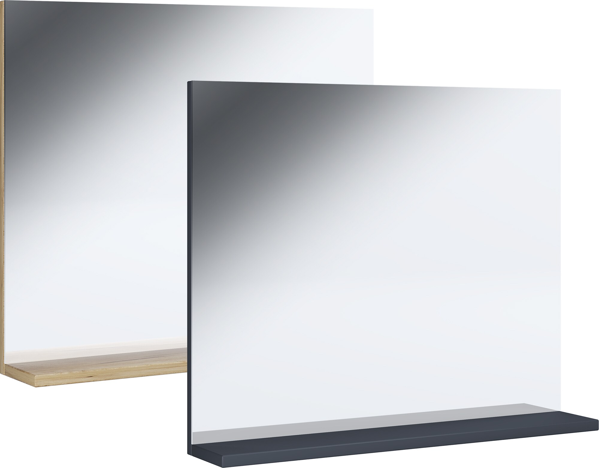 VCM Badspiegel rahmenlos | H&auml;ngespiegel mit Ablage | modernes Design | Ma&szlig;e ca. H. 60 x B. 50 x T. 2 cm | Wandspiegel &ndash; Landos 