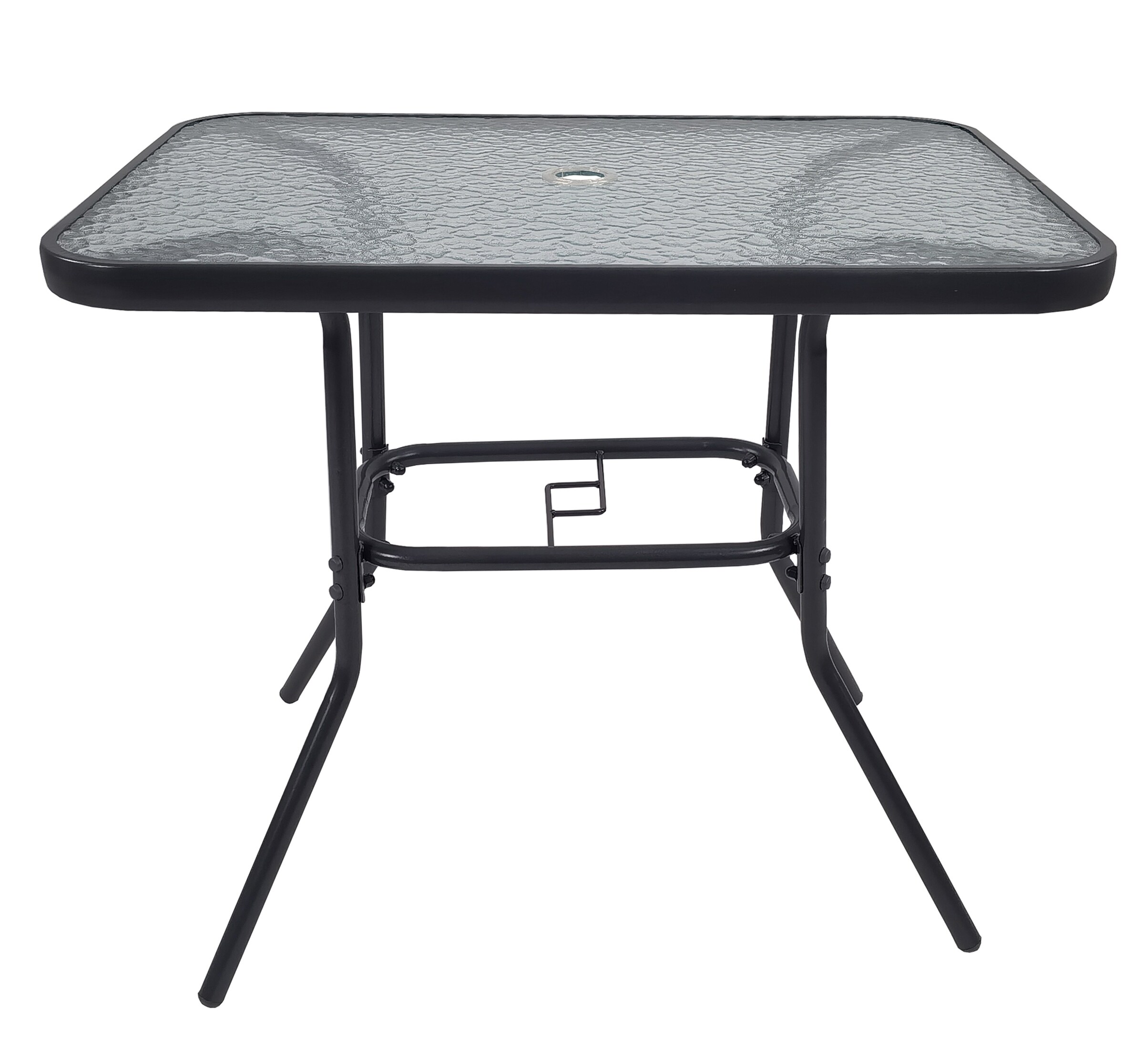 VCM Gartentisch aus Glas und Metall | Esstisch | Ma&szlig;e ca. H. 70 x B. 80 x T. 55 cm | Anthrazit | Balkontisch Gartenm&ouml;bel 80x55 