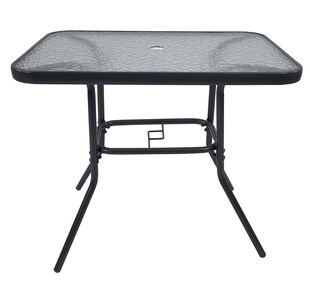 VCM Gartentisch aus Glas und Metall | Esstisch | Maße ca. H. 70 x B. 80 x T. 55 cm | Anthrazit | Balkontisch Gartenmöbel 80x55 