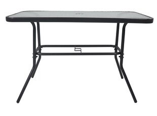 VCM Gartentisch aus Glas und Metall | Esstisch | Maße ca. H. 70 x B. 110 x T. 55 cm | Anthrazit | Balkontisch Gartenmöbel 110x55 