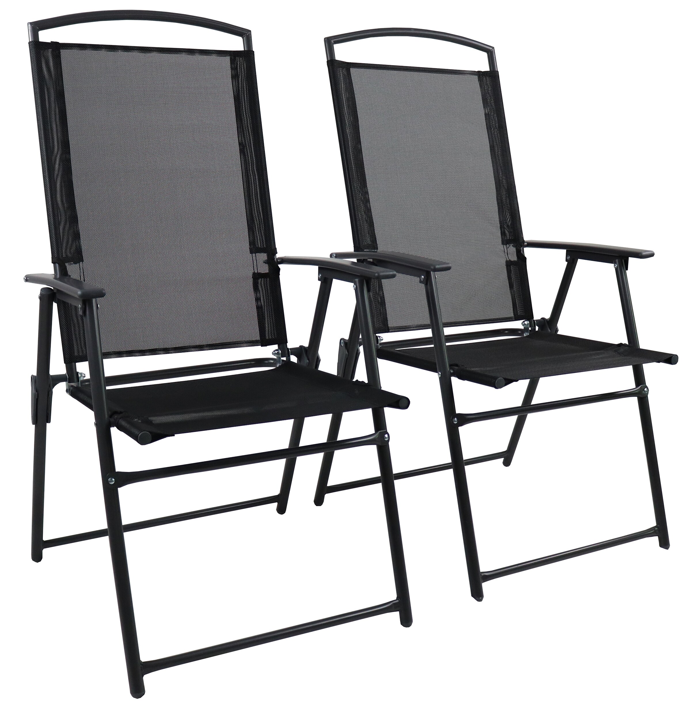 VCM 2er Set Gartenstuhl | Stuhl-Ma&szlig;e ca. H. 105 x B. 61 x T. 56 cm | Hochlehner | gespanntes Netzgewebe garantiert bequemes Sitzen | Alu Hochlehner Balkonstuhl 