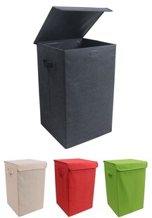 VCM Wäschekorb | Stoff Wäschebox | Wäschetruhe | Maße ca. H. 50 x B. 30 x T. 30 cm | Stoffbox mit Deckel - Dreso M 