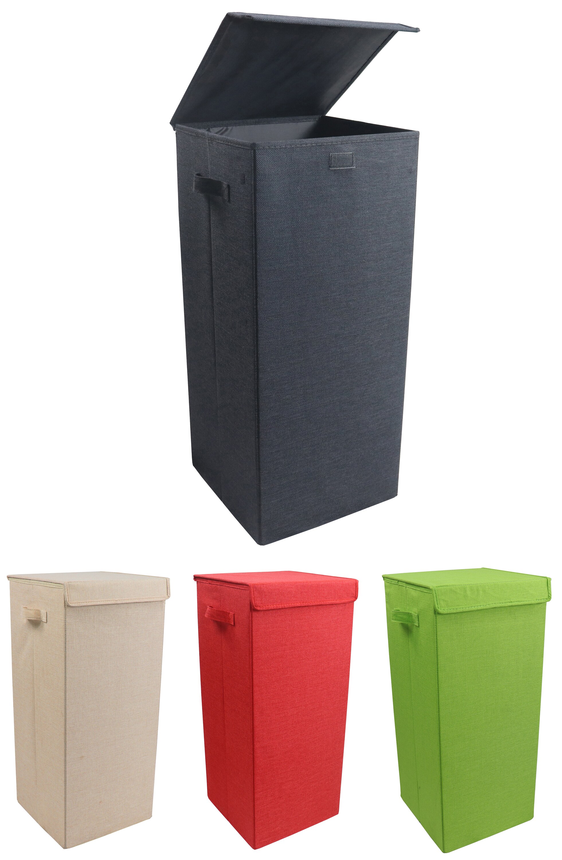 VCM W&auml;schekorb | Stoff W&auml;schebox | W&auml;schetruhe | Ma&szlig;e ca. H. 70 x B. 30 x T. 30 cm | Stoffbox mit Deckel - Dreso L 