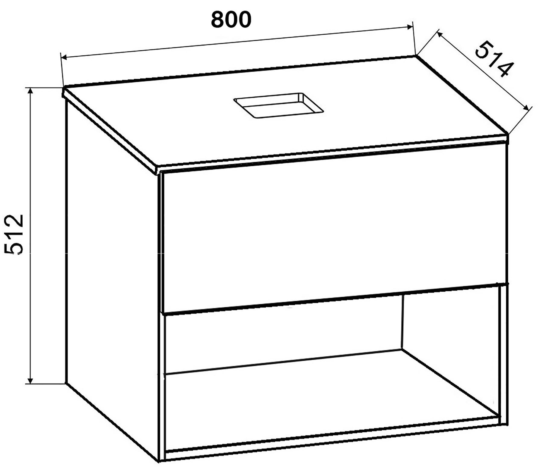 VCM 2-tlg. Waschtisch Waschplatz | Waschbecken Breite 60 cm | Badm&ouml;bel Set | Bad Schrank Keramik Lendas ll 