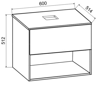 VCM 3-tlg. Waschplatz | Breite 60 cm | Waschtisch Badmöbel Set Waschbecken Lendas ll Spiegel 