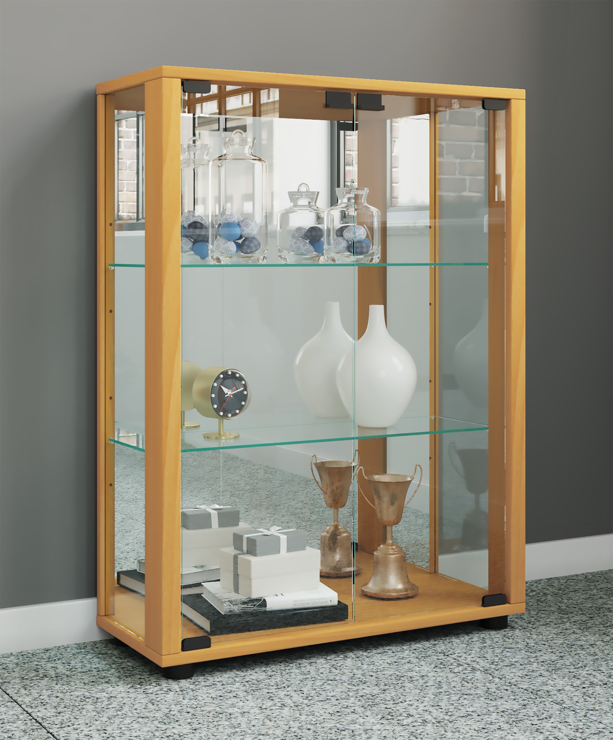 Glasvitrine stehend | H. 115 x B. 50 x T. 38 cm | Kavisa M