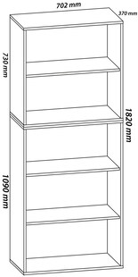 VCM Holz-Schuhregal | Maße: H. 183 x B. 70 x T. 37 cm| Allzweckschrank | 9 Fächer | ohne Türen | – Lona 