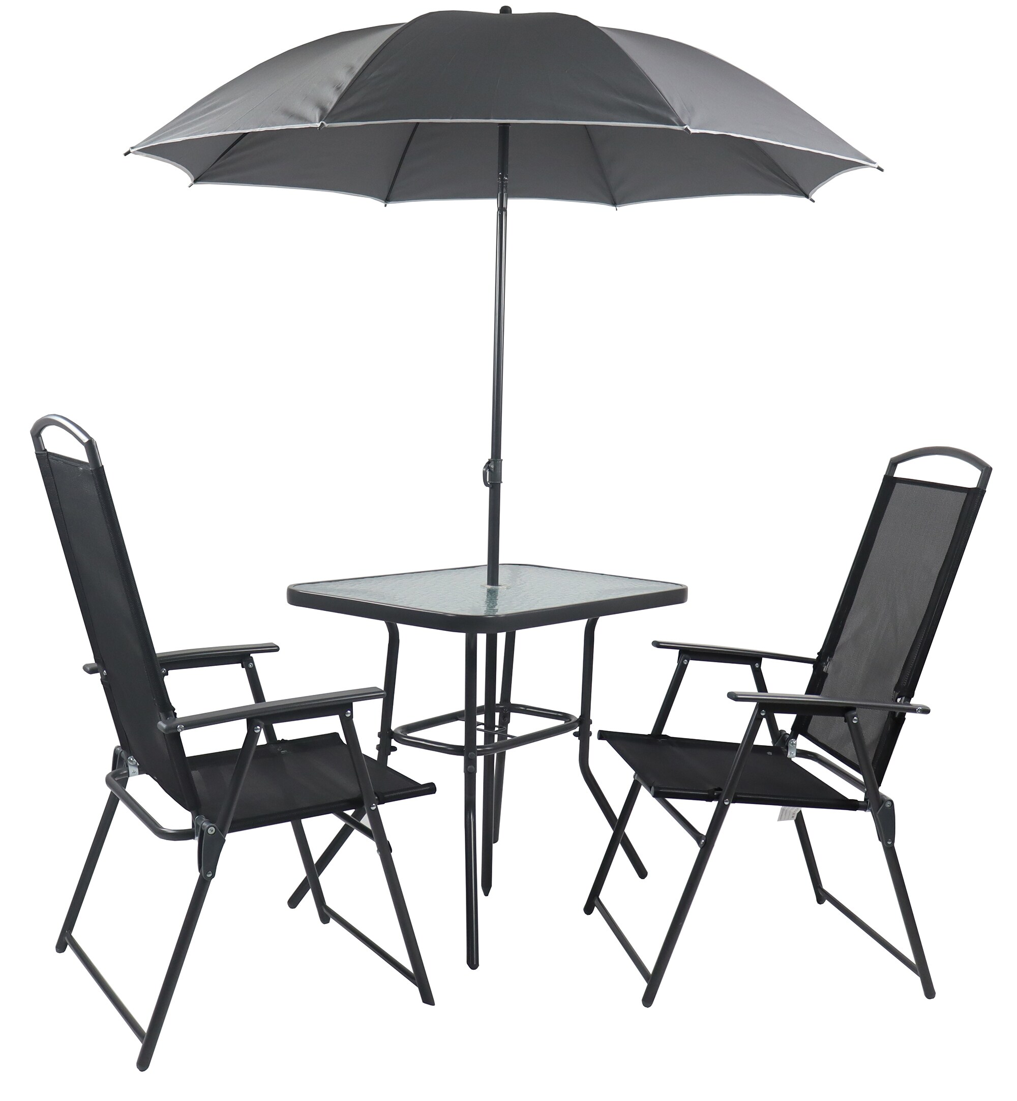 VCM 3-tlg Gartenm&ouml;bel Set | Sitzgruppe Essgruppe | 1x Tisch, 2x St&uuml;hle | Tisch Ma&szlig;e ca. H. 70 x B. 80 x T. 55 cm | Hochlehner Set 80 