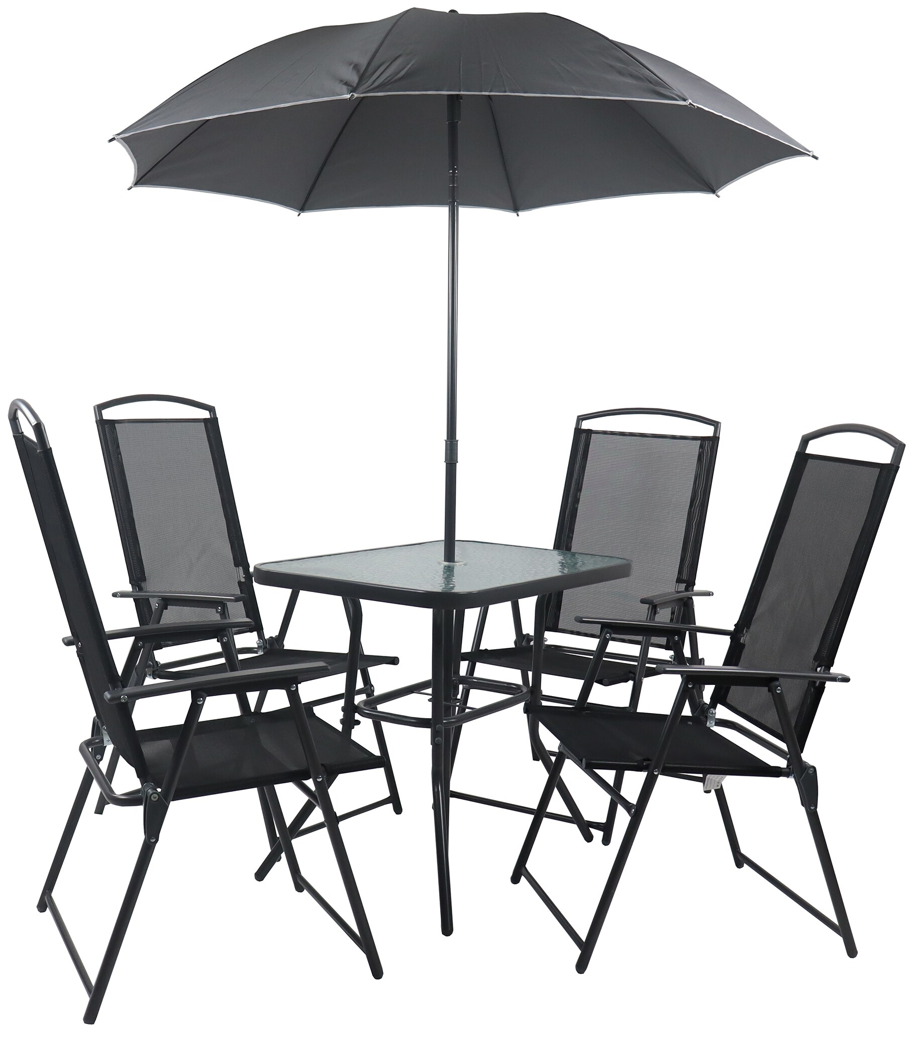 VCM 5-tlg Gartenm&ouml;bel Set | Sitzgruppe Essgruppe | 1xTisch, 4x St&uuml;hle | Tisch Ma&szlig;e ca. H. 70 x B. 80 x T. 55 cm | Hochlehner Set 80 