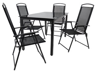 VCM 5-tlg Gartenmöbel Set | Sitzgruppe Essgruppe | 1x Tisch, 4x Stühle | Tisch Maße ca. H. 76 x B. 140 x T. 80 cm | Hochlehner Set 140M 