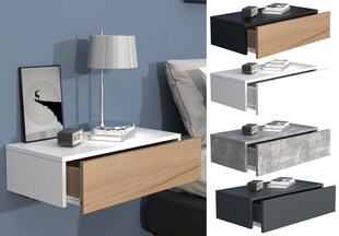 VCM Nachtschrank | Wandschublade | Wandboard | Nachttisch | Maße ca H. 15 x B. 60 x T. 30 cm - Usal M 60 cm 