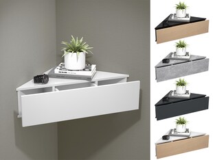 VCM Nachtschrank | Wandschublade | Wandboard | Eckregal |Nachttisch | Maße ca. H. 15 x B. 60 x T. 43 cm - Usal S 