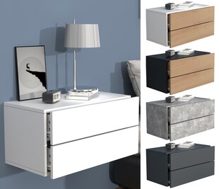 VCM Nachtschrank | Wandschublade | Wandboard | Nachttisch | Maße ca H. 30 x B. 60 x T. 32 cm - Usal L 60 cm 