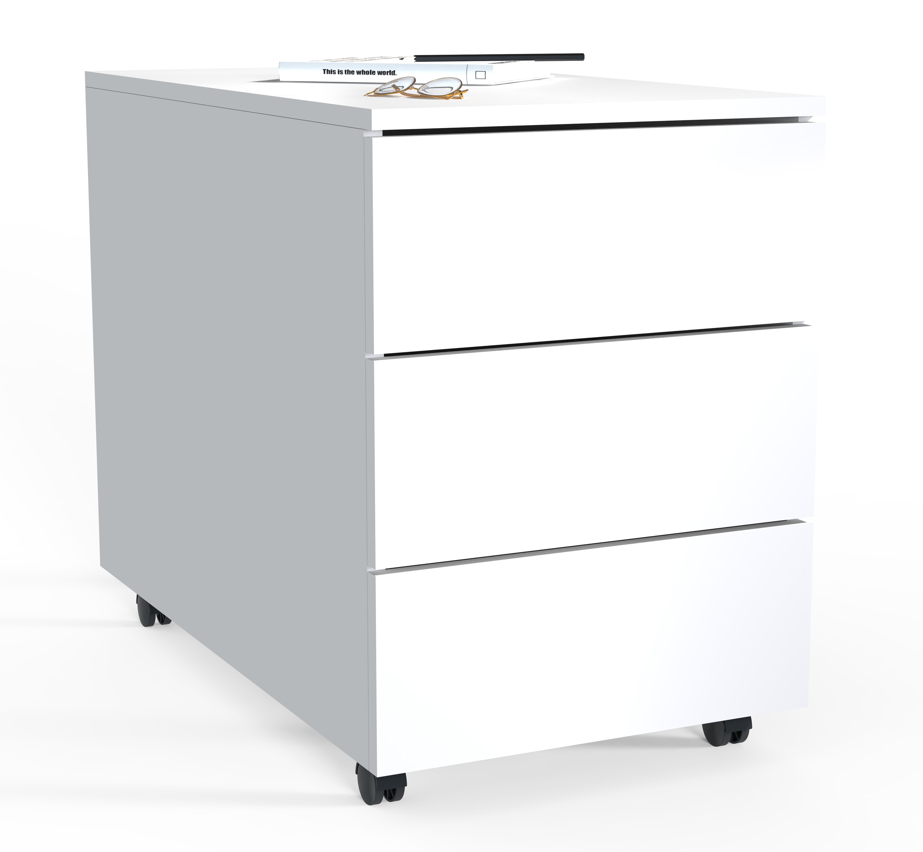 VCM Rollcontainer | Beistellcontainer mit Schubladen |Ma&szlig;e ca. H. 55 x B. 39 x T. 70 cm | B&uuml;rocontainer - Dalosa 3 Schubladen 