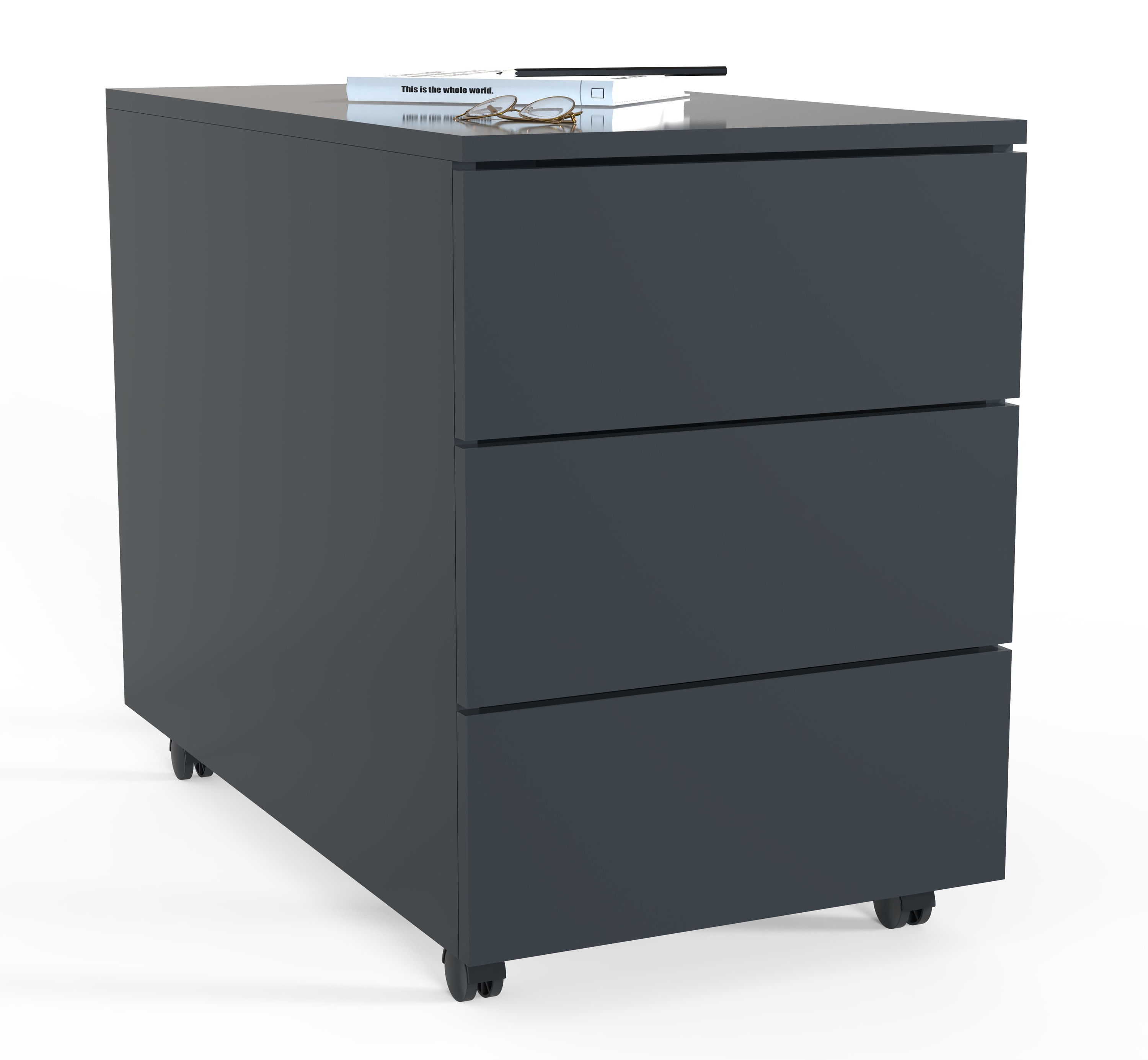 VCM Rollcontainer | Beistellcontainer mit Schubladen |Ma&szlig;e ca. H. 55 x B. 39 x T. 70 cm | B&uuml;rocontainer - Dalosa 3 Schubladen 