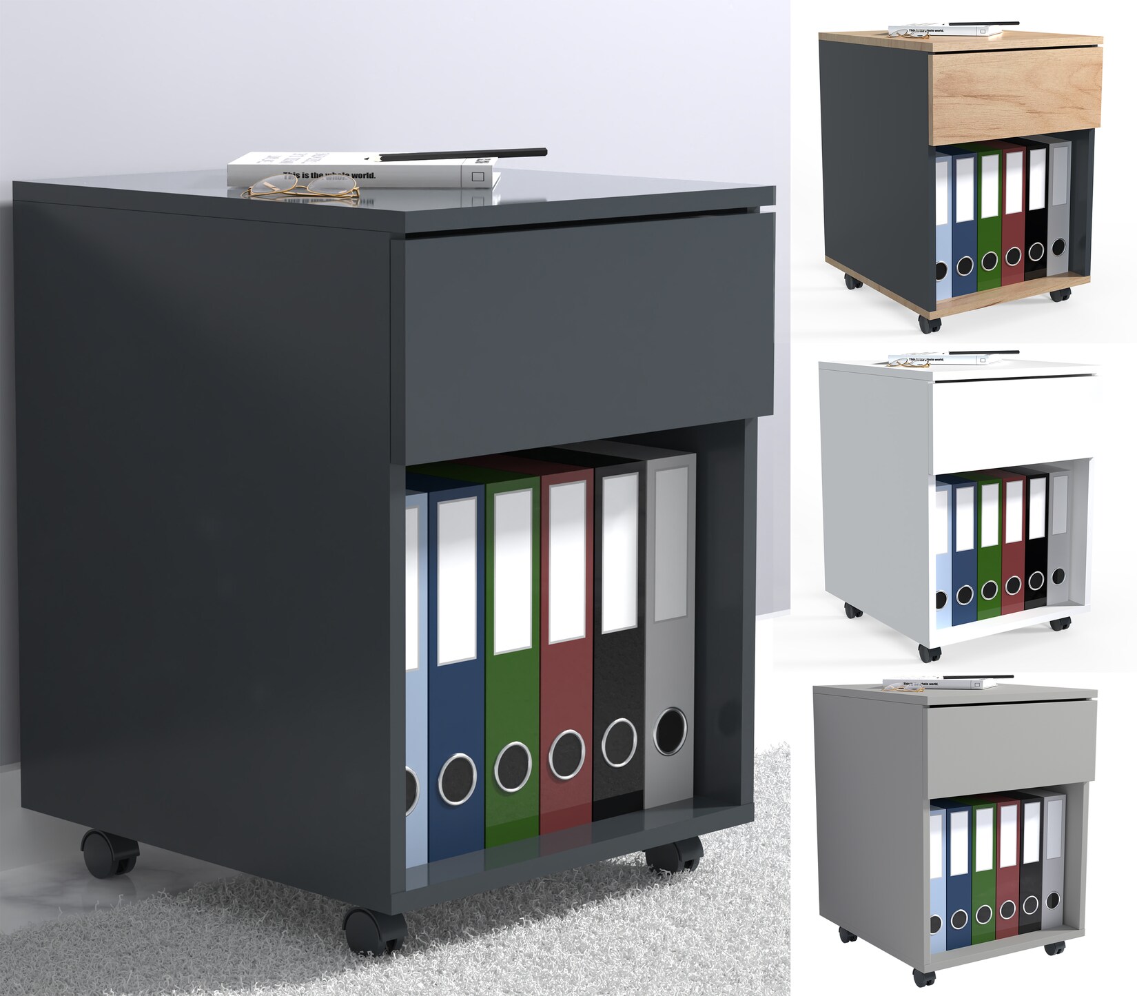 VCM Rollcontainer "Rollcontainer Bürocontainer Dalosa 1 Schublade" 1 Stk. tlg.