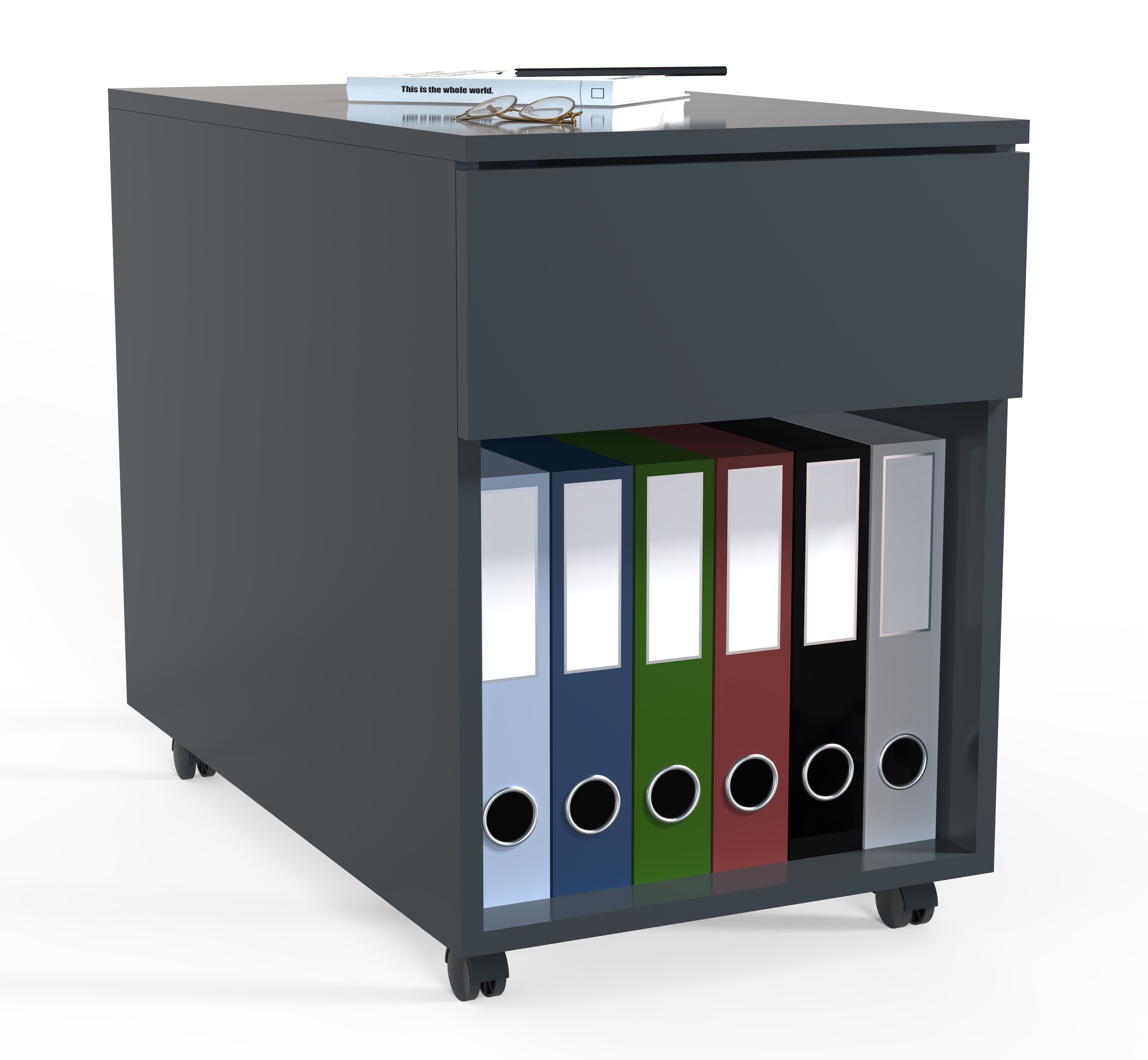 VCM Rollcontainer | Beistellcontainer mit Schubladen | Ma&szlig;e ca. H. 55 x B. 39 x T. 70 cm | B&uuml;rocontainer - Dalosa 1 Schublade 