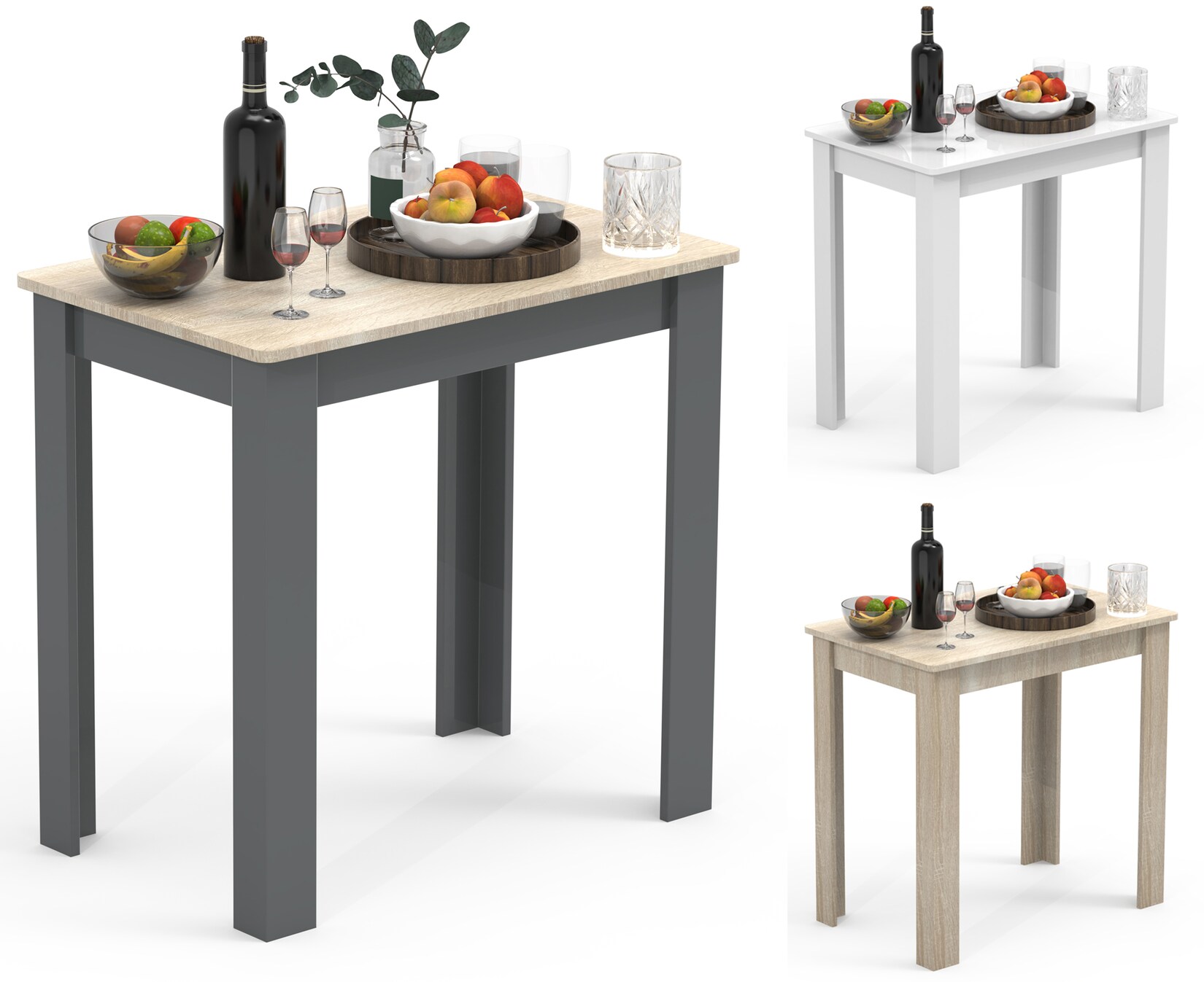VCM Holz Esstisch H. 76 x B. 80 x T. 50 cm Küchentisch Speisetisch Tisch Esal