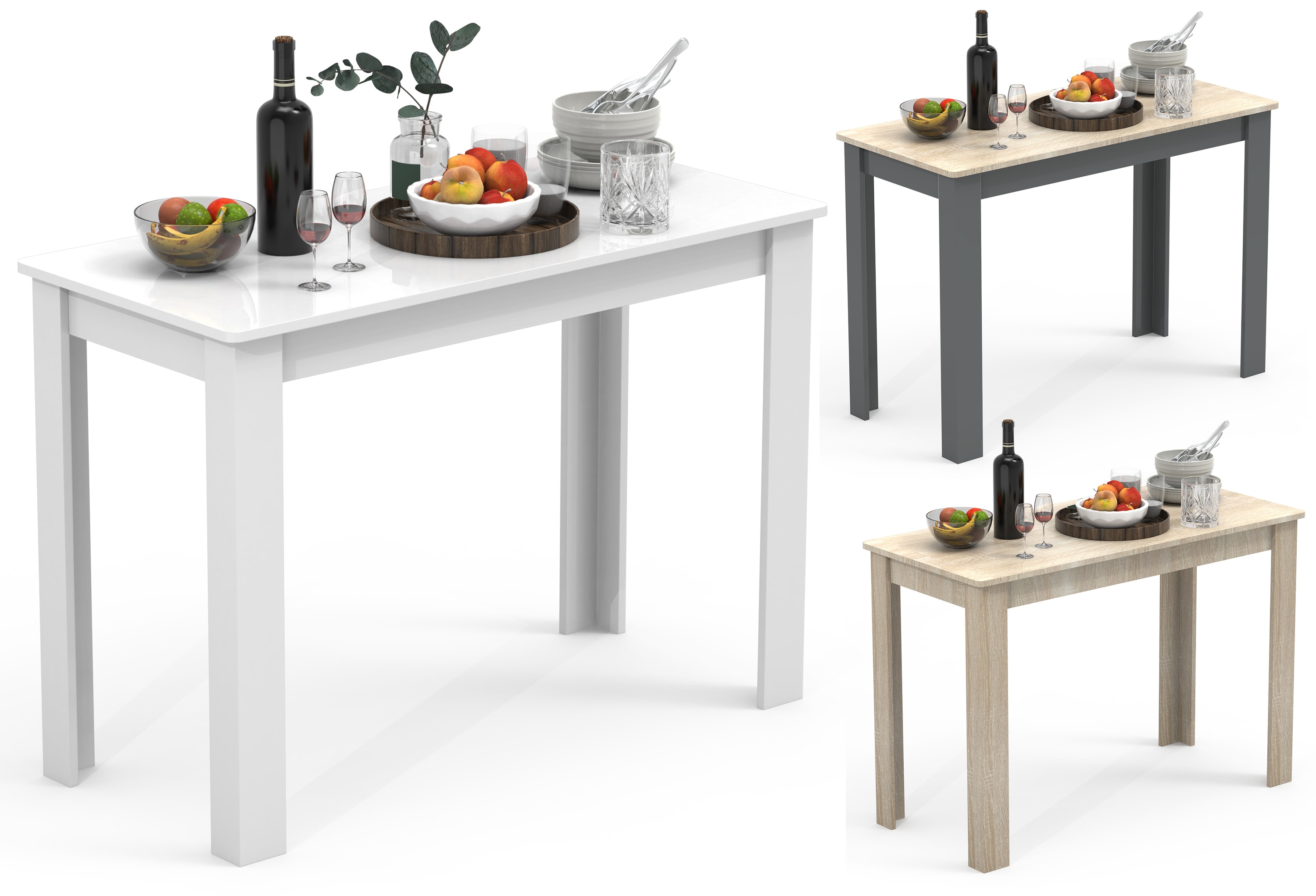 VCM Holz Esstisch | H. 76 x B. 110 x T. 50 cm  | K&uuml;chentisch Speisetisch Tisch Esal 
