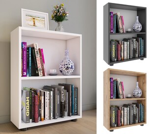 VCM Holzregal stehend | platzsparender Bücherregal | Maße ca. H. 72 x B. 55 x T. 20 cm | Elegante Aufbewahrung | Regal – Bulas 2 Fächer 