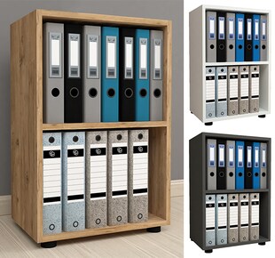 VCM Holzregal stehend | platzsparender Aktenschrank | Maße ca. H. 74 x B. 49 x T. 32 cm | Elegantes Regal | Büroregal – Ulas 2f 