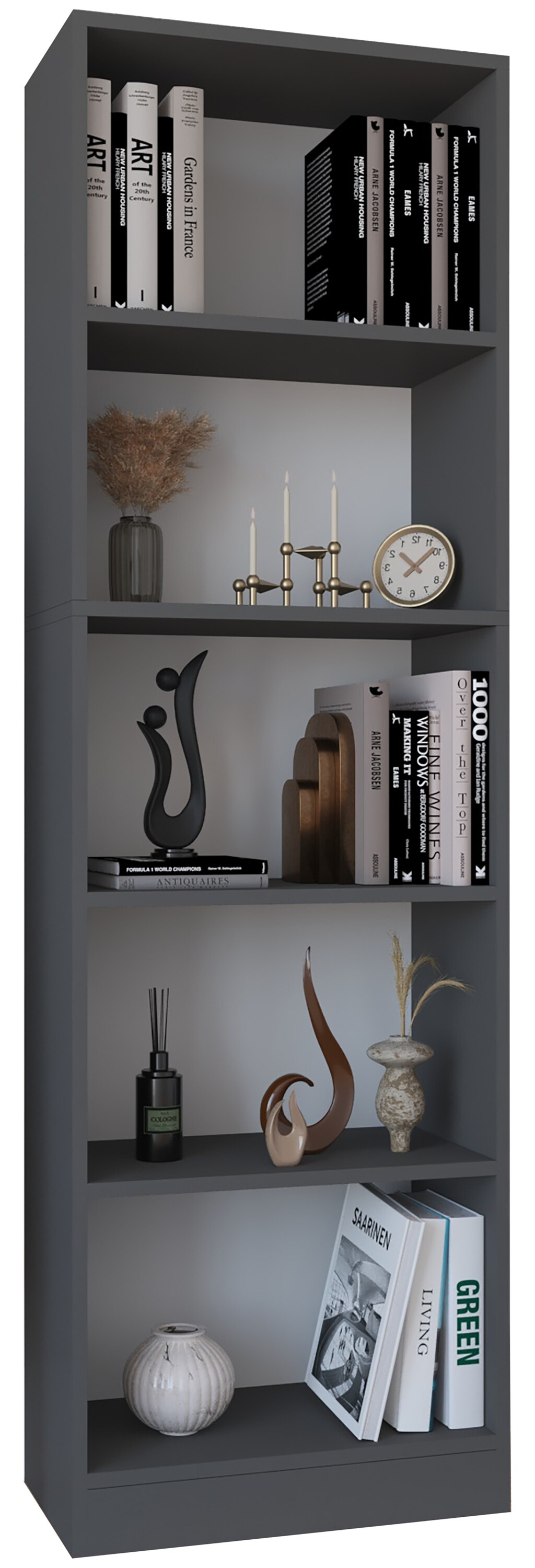 VCM Holz Aufbewahrung Stand Regal B&uuml;cherregal Deko B&uuml;cher Standregal Dilos XL 5-fach 