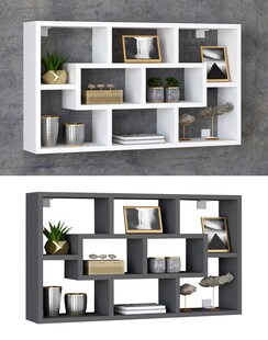 VCM Holzregal hängend | platzsparendes Regal | Maße: H. 48 x B. 85 x T. 16 cm | Elegantes Regal hängend | Aufbewahrungsregal | Bücherregal | Wandboard - Opila 