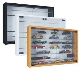 VCM VCM | Glasvitrine hängend | Vitrine Glas mit ESG-Sicherheitsglas | Maße: H. 40 x B. 60 x T. 10 cm | Hängevitrine Glas | Modern und platzsparend | Glas Vitrinenschrank - Mandosa XL 