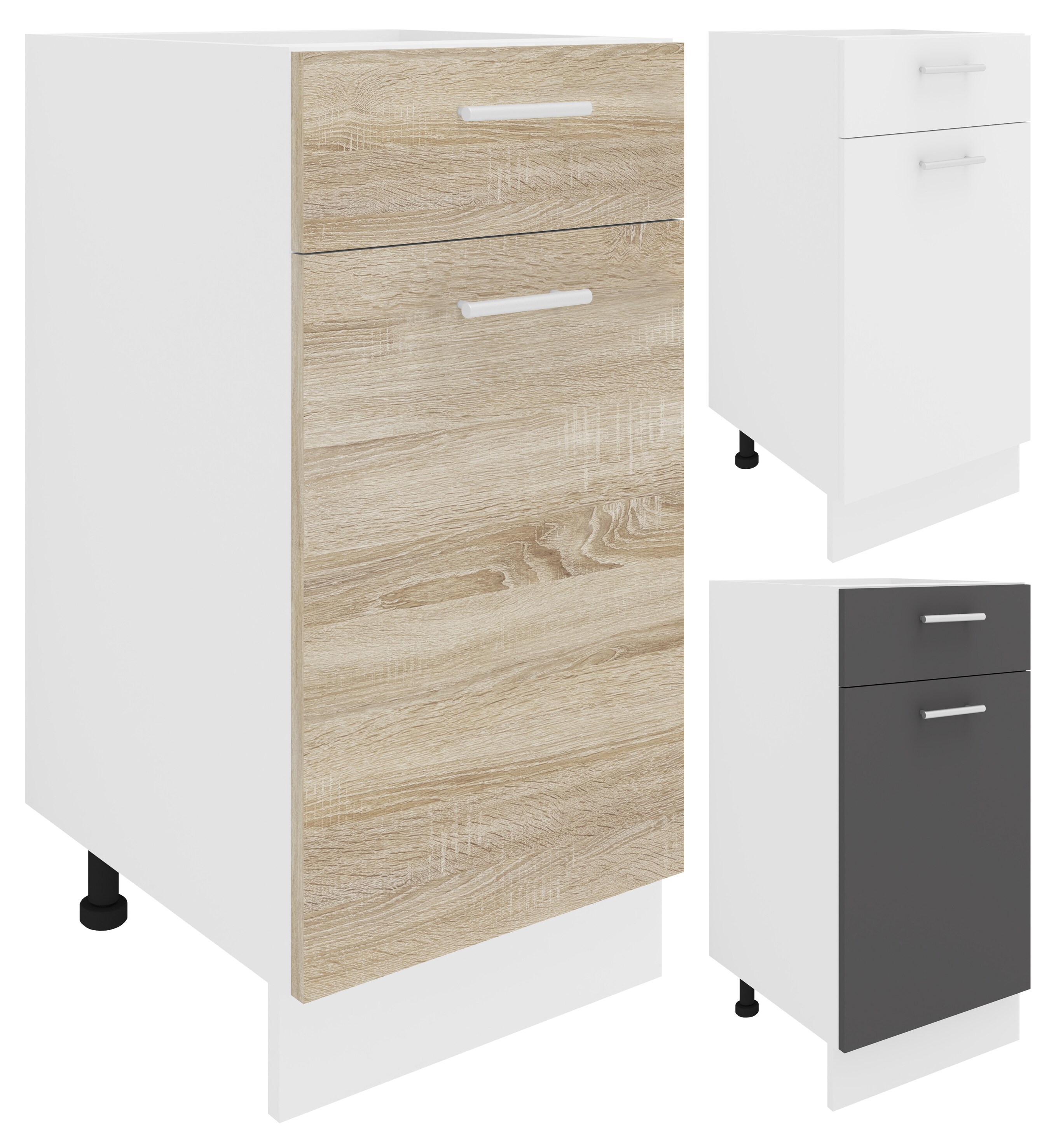 VCM K&uuml;chenschrank | Ma&szlig;e ca. H. 82 x B. 40 x T. 46 cm | Unterschrank mit Schublade | K&uuml;chenm&ouml;bel - Esilo 