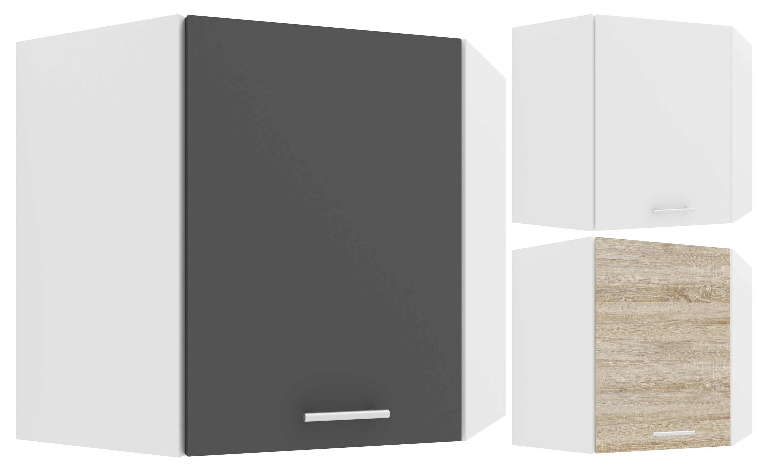 VCM K&uuml;chenschrank h&auml;ngend | Ma&szlig;e ca. H. 60 x B. 57 x T. 57 cm | H&auml;ngeschrank mit zwei F&auml;chern | K&uuml;cheneckschrank - Esilo 