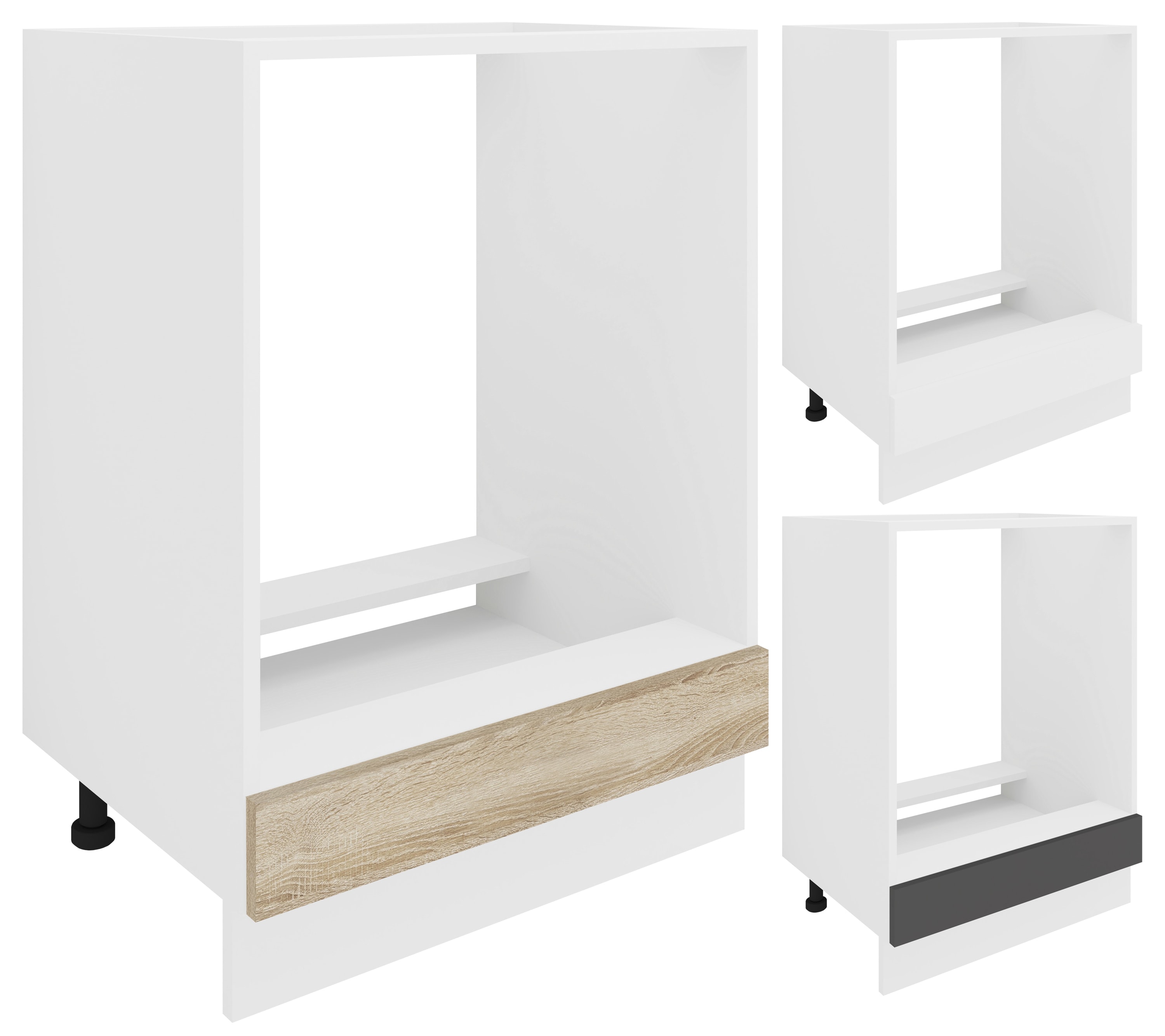 VCM Ofenschrank | Ma&szlig;e ca. H. 82 x B. 60 x. T. 46 cm | Herdumbauschrank | verstellbare F&uuml;&szlig;e | Backofenschrank Esilo 