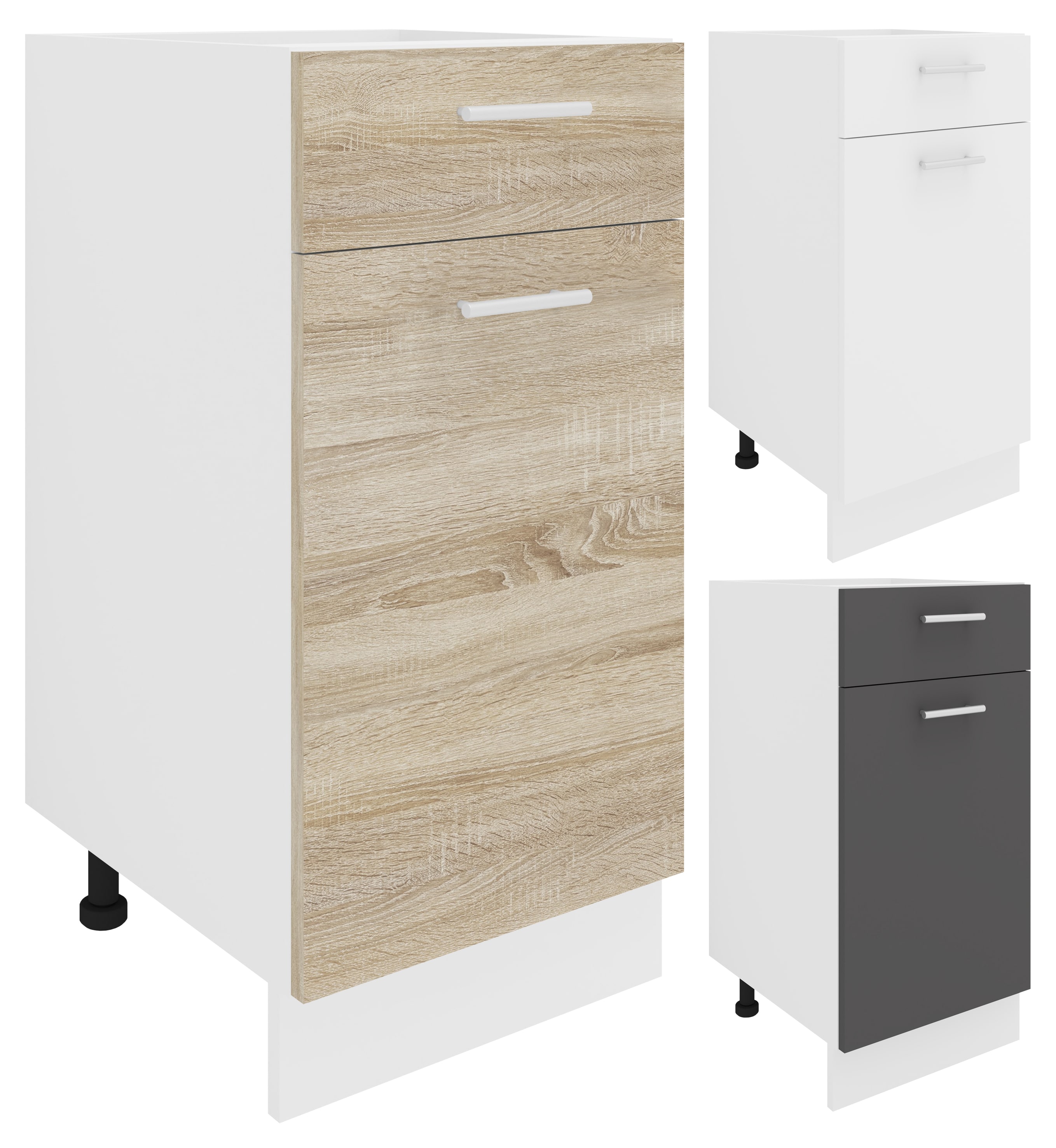 VCM K&uuml;chenschrank | Ma&szlig;e ca. H. 82 x B. 40 x T. 46 cm | Unterschrank mit Schublade | K&uuml;chenm&ouml;bel - Esilo 