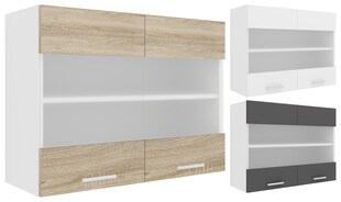 VCM Küchenschrank hängend | Maße ca. H. 60 x B. 80 x T. 31 cm | Hängeschrank mit zwei Fächern | Küchenschrank mit Glas | Küchenmöbel – Esilo 