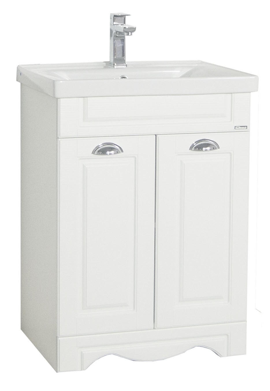 VCM 2-tlg. Waschplatz | Waschtisch Breite 60 cm | Badm&ouml;bel Set mit Landhaus Styl | Waschbecken aus Keramik | Landhaus Casalo L 