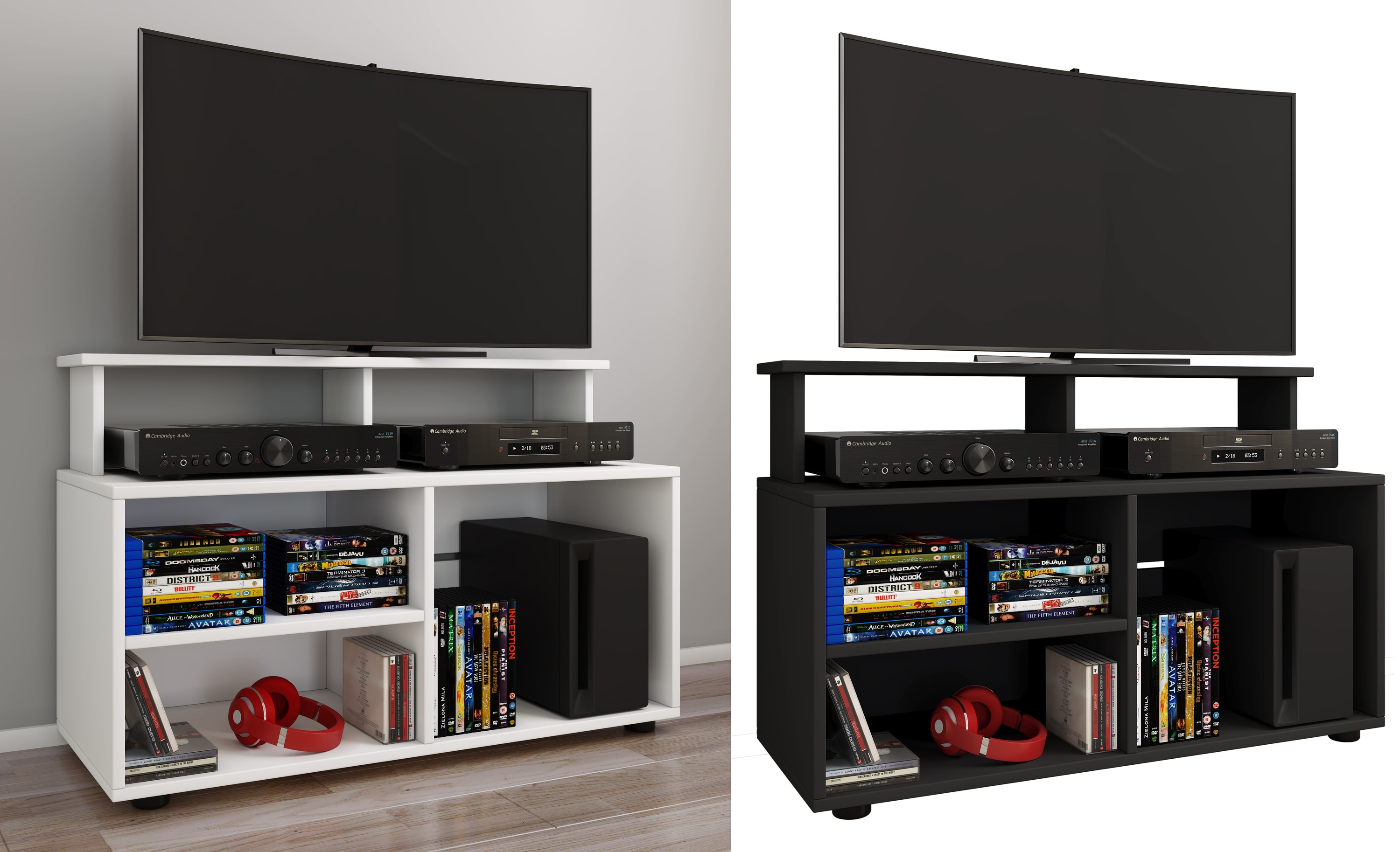 VCM TV M&ouml;bel | Lowboard | Fernsehregal mit ausreichend Stauraum | Ma&szlig;e H. 59 x B. 90 x T. 36 cm | Fernseh M&ouml;bel - Balansia 