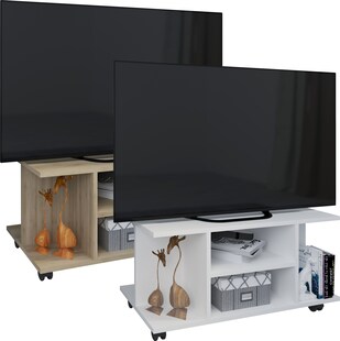 VCM TV Möbel | Lowboard | Fernsehregal mit Rollen | Maße H. 40 x B. 80 x T. 40 cm | Fernseh Möbel - Findalo 