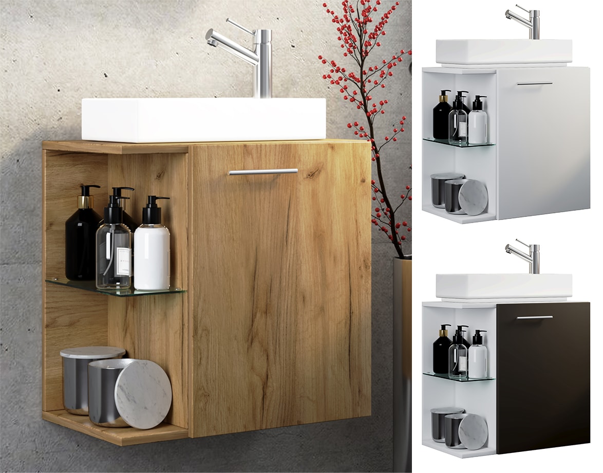 VCM 2-tlg Set | Waschplatz f&uuml;r G&auml;ste WC | G&auml;stebad | Waschtisch Toilette | Badezimmer Set &ndash; Hausa 