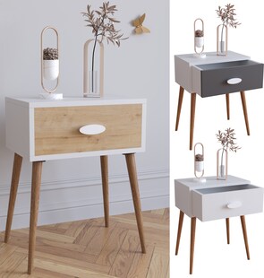 VCM Nachtschrank | Beistelltisch | Nachttisch | Maße ca. H. 60 x B. 45 x T. 30 cm - Singol L 