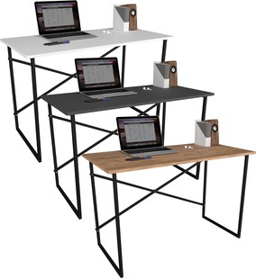 VCM Holz Metall Schreibtisch Computertisch Arbeitstisch Bürotisch Büro Industrie Styl Insasi 