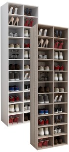 VCM Holz Schuhregal | Maße ca. H. 183 x B. 52 x T. 30 cm | Schuhkommode mit 22 Fächer | Schuhschrank - Hinsol XL 