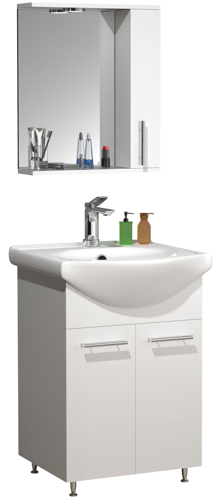 VCM Waschtisch "3tlg Waschplatz Waschtisch Spiegelschrank Lisalo M" 3 Stk. tlg.